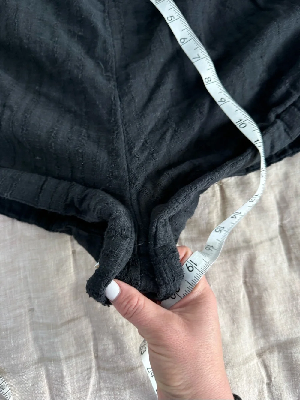 Free People Black Gauzy Elastic Waist Shorts Cuffed Pull On Size Medium